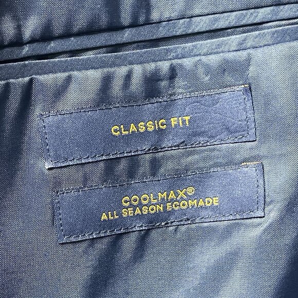 Stafford Blue Classic Fit Coolmax All Season Mens Blazer Suit Jacket 46R - Picture 4 of 10